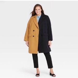 BFCM special! Who What Wear Black & Tan Pea Coat sold out limited edition size M